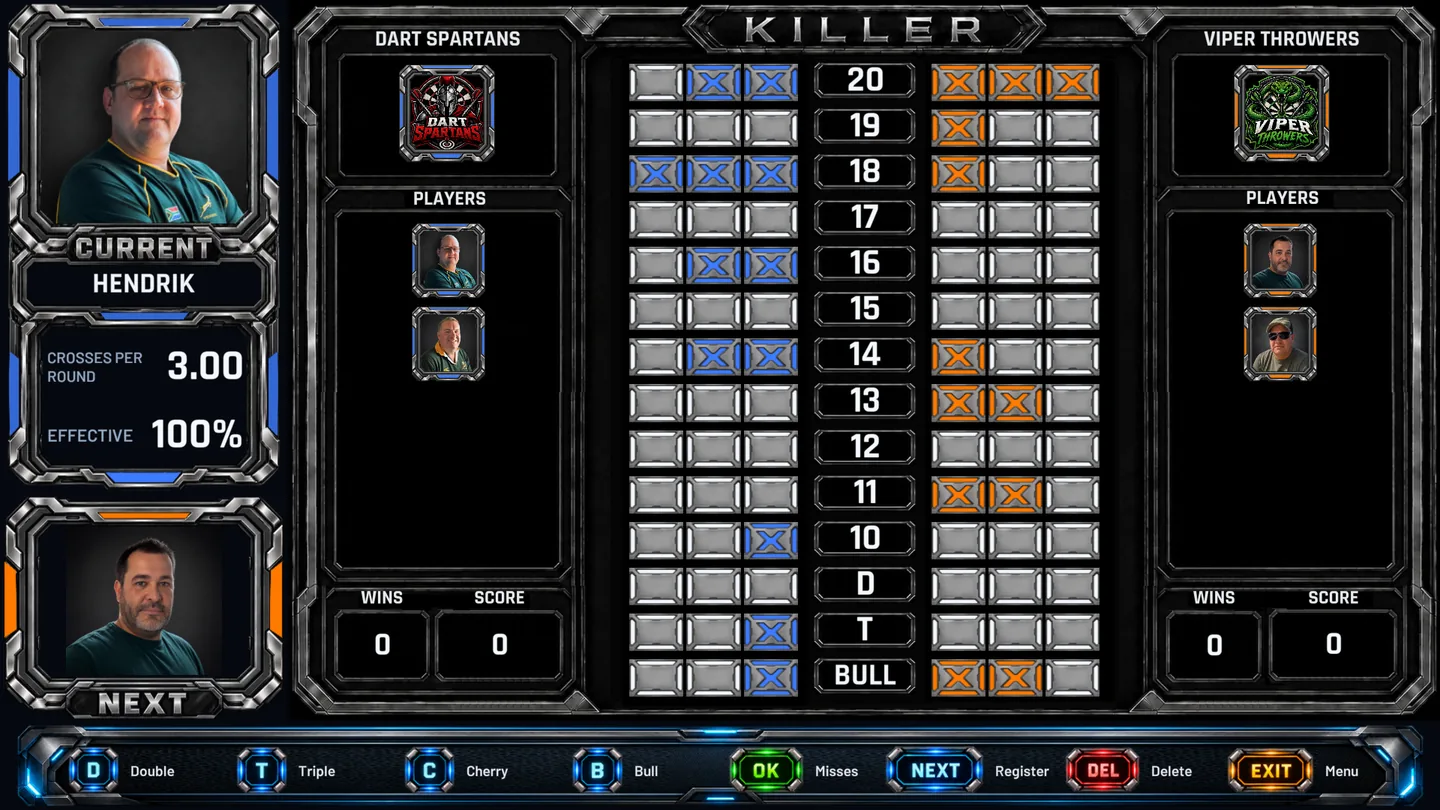 Killer Team Battle gameplay on the DartArcade TV display