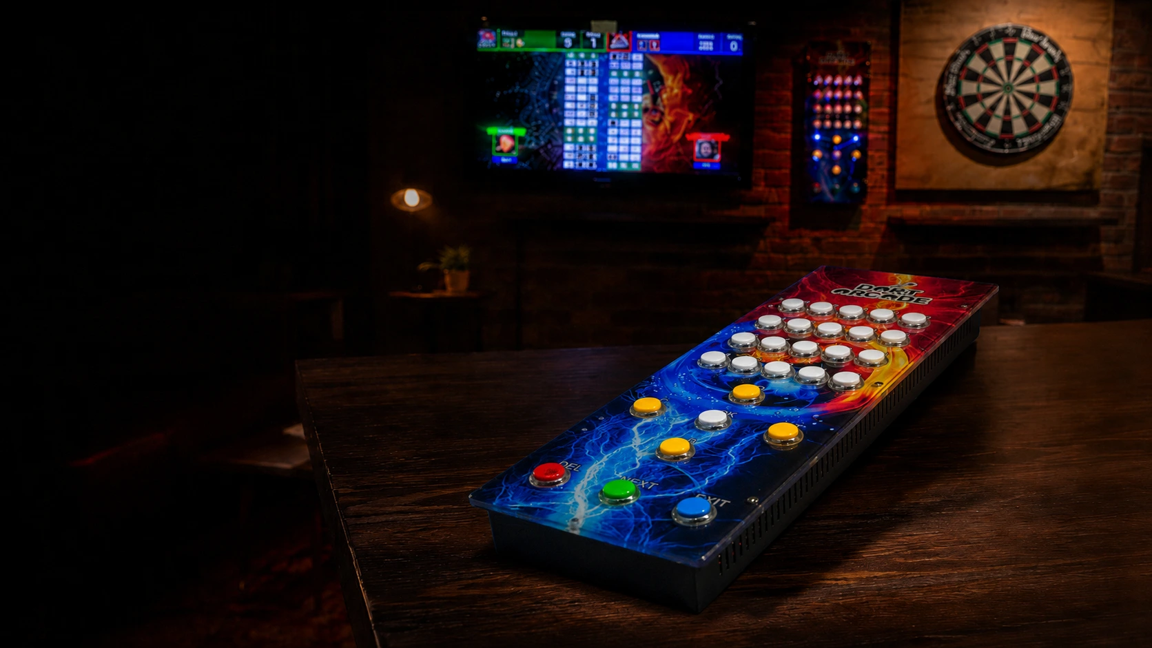 DartArcade console in a social darts space